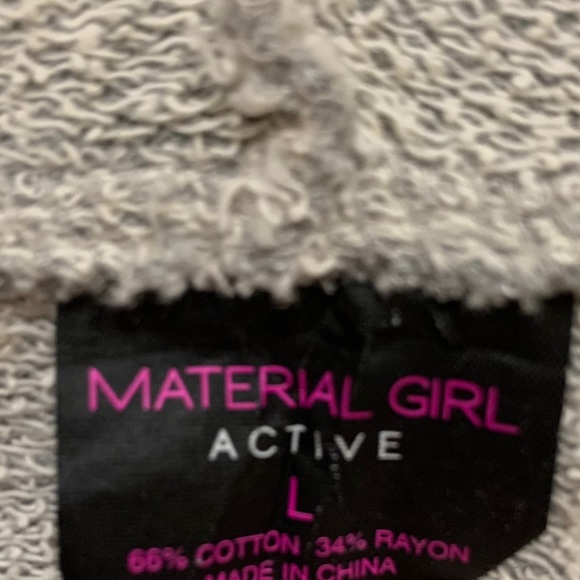 Material Girl Active Gray Ripped Hoodie Size Large - Picture 11 of 11